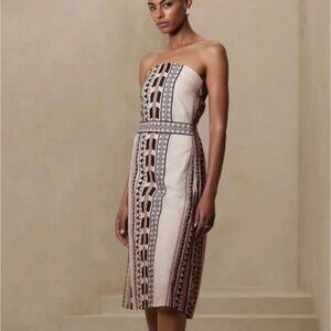 Brand New Banana Republic Jacquard Midi Dress Size Large Tall